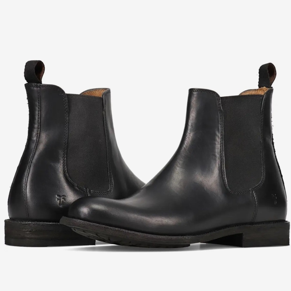 Frye Black Leather Ankle Boots